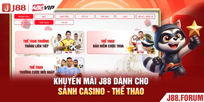 Khuyến Mãi J88 - Bật Mí Các Sự Kiện Độc Quyền Năm 2026 Khuyến mãi J88 dành cho sảnh Casino - Thể thao