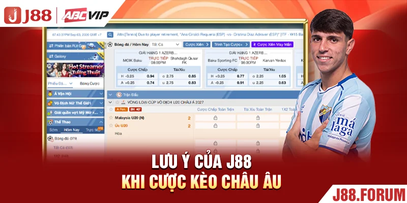 Lưu ý của J88 khi cược kèo châu Âu