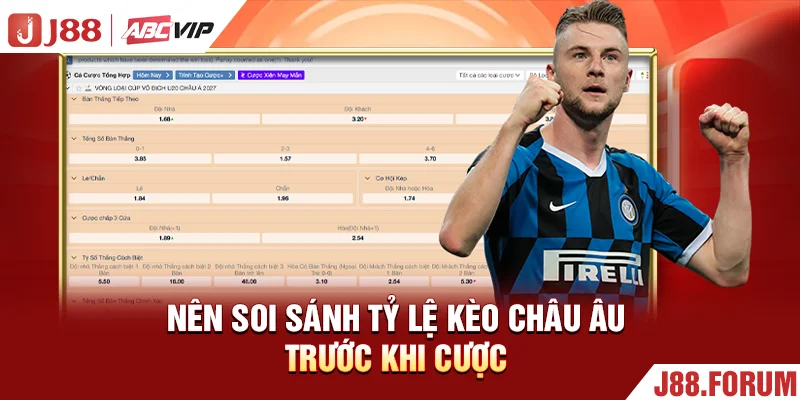Nên soi sánh tỷ lệ kèo châu Âu trước khi cược